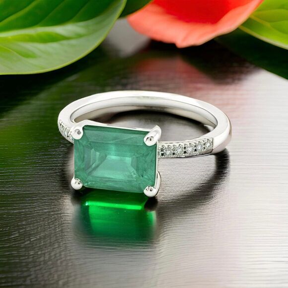 Natural Emerald Diamond Ring Size 6.5 14k Gold 1.95 TCW Certified $3,950 310582 - Picture 8 of 12